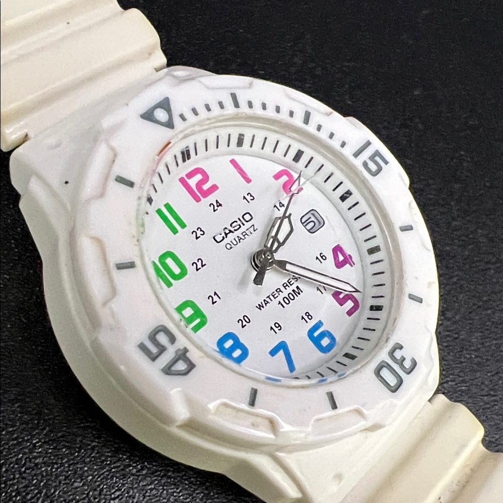Casio Women’s White Watch with Multicolor Numerals - Picture 3 of 10